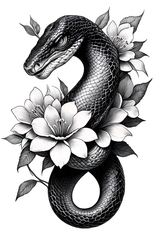 Snake With Birth Flowers Filipino