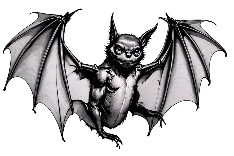 Bat Spreading Its Wings