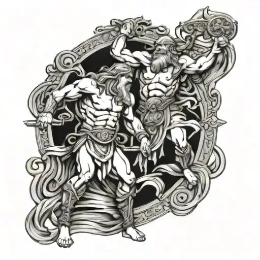 God Zeus Fights God Odin