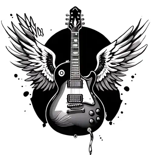 I Have A Tatoo In My Cheat With Guitar And A Wing Attached Add More And Looks Attractive