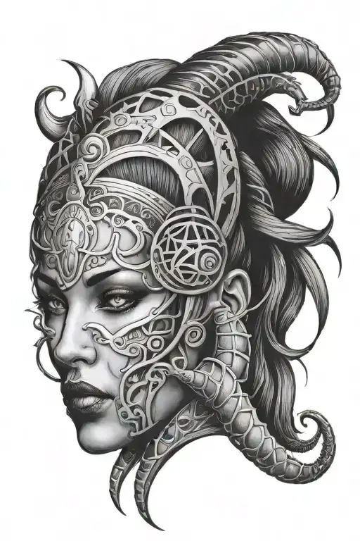 Zodiac Sign Scorpio Woman Face