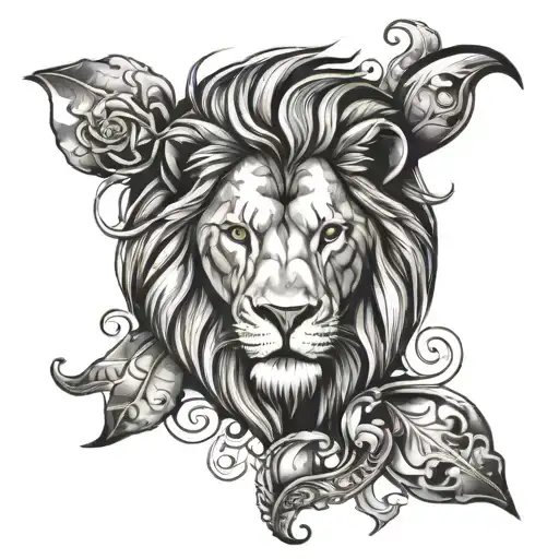 Lion And Loveheart Intertwined Within