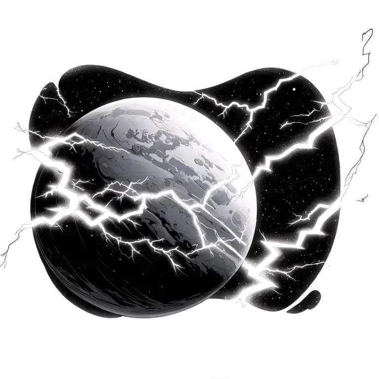 A Planet With Lightning Bolts Coming