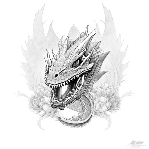 Armored Dragon With Flower