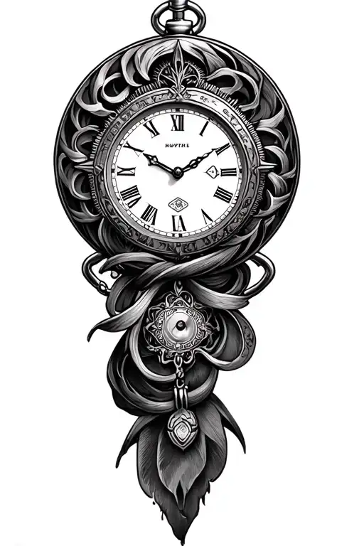 Compas Pocket Watch Black