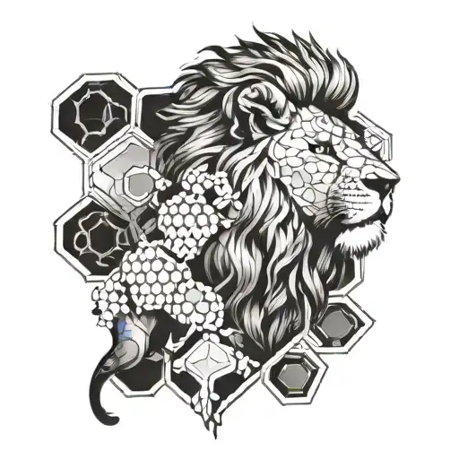 Lion In Honeycombs
