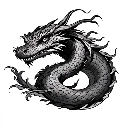 Water Dragon That Wraps Around Arm Sleeve