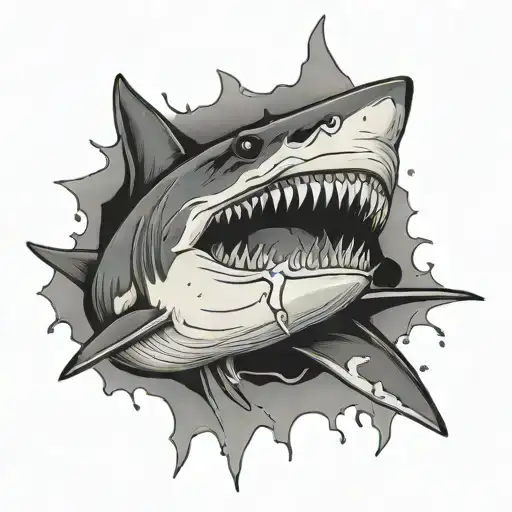 Shark Bites Itself Surrounded