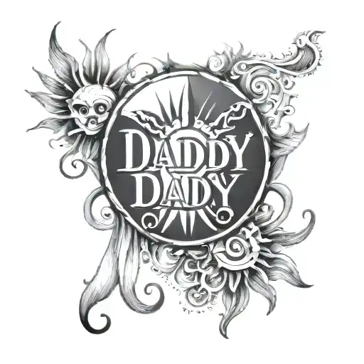 Sun And Text 'Dady' Name