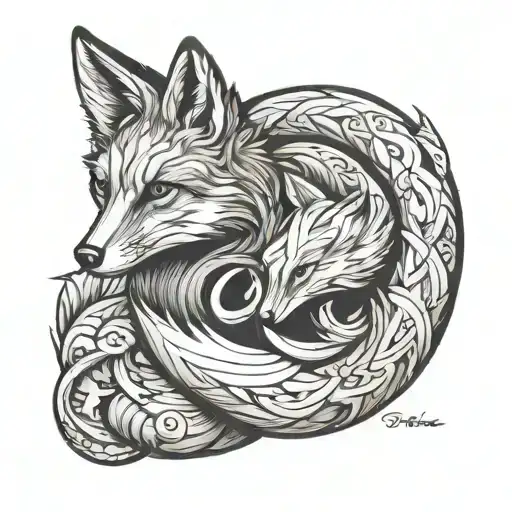 Fox Curled Around Theta Delta Symbol