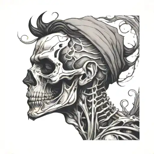 Man With A Skeleton Face Morphing