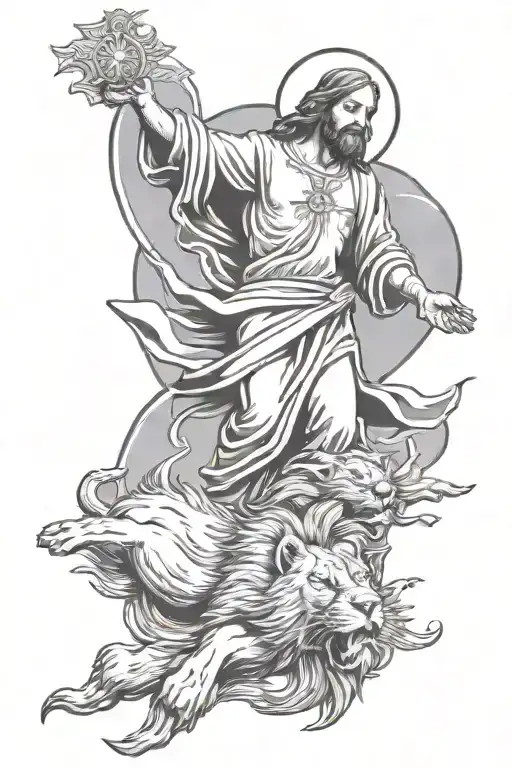 Jesus With Lions Head