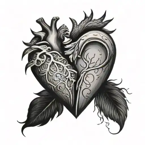 Paired Tattoos Minimalism Love Heart