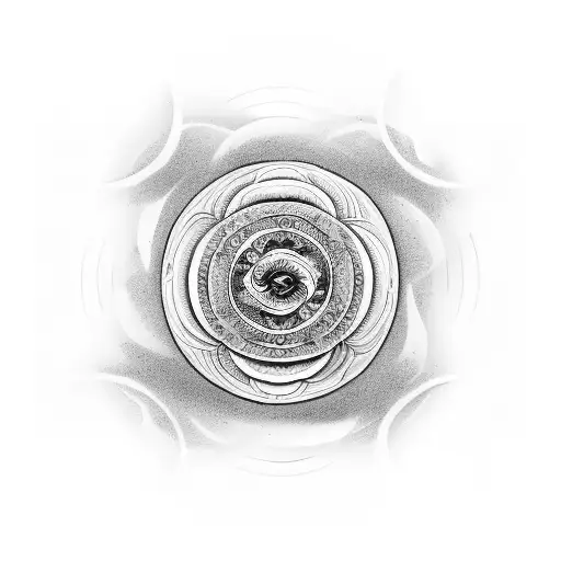 Yin-yang Symbol Merging With A Lotus Flower