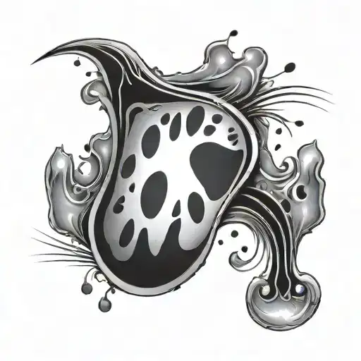 An Abstract Design Featuring A Cat's Paw Print Morphing Into A Bass Cleft