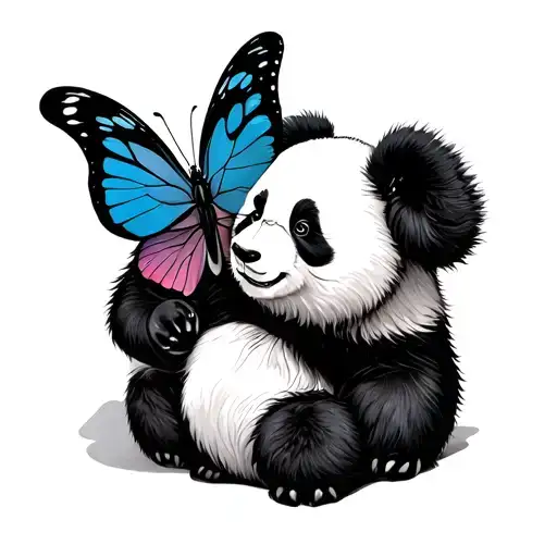 Panda And Letter Butterfly F M