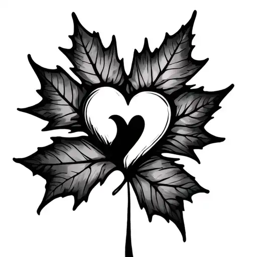 Maple Leaf And Heart
