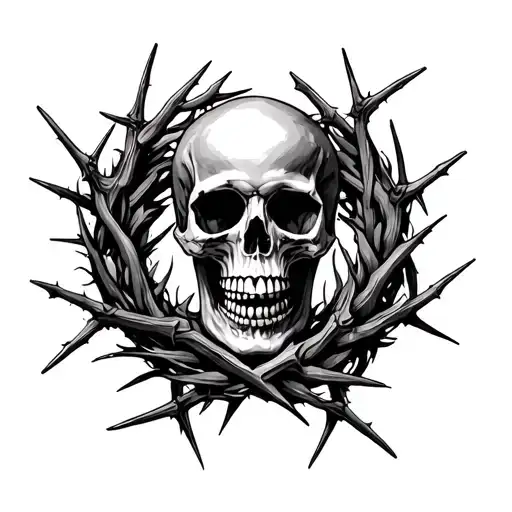 Skull And Thorn Wreath Sleve