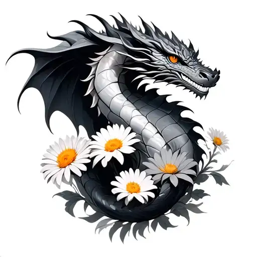 Dragon Wrapped Daisies