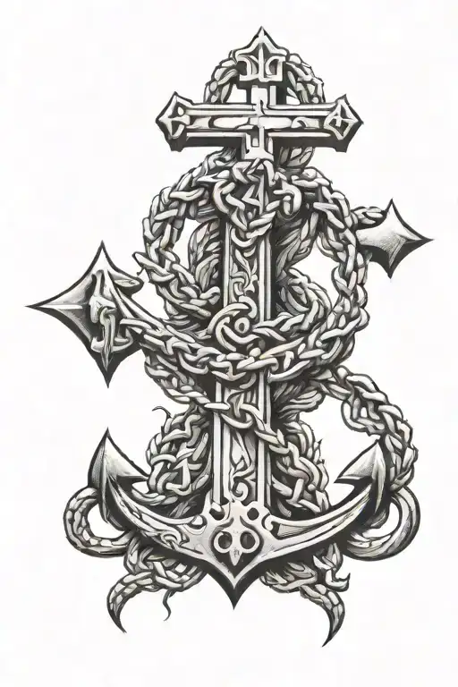 Make Me A Tattoo That Will Mix A Sea Anchor With The Cross Of Jesus Christ