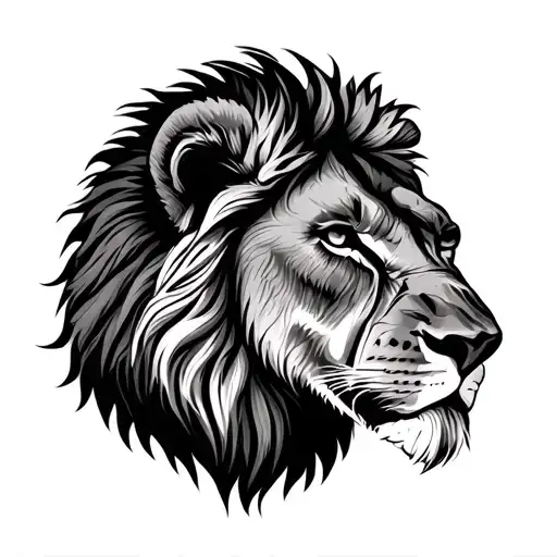 Africa Continent With Lion Head