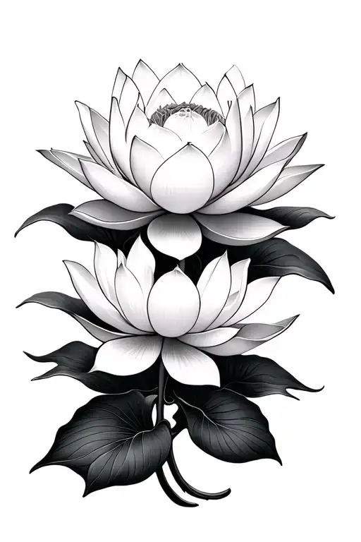 White Lotus Flower Intertwined
