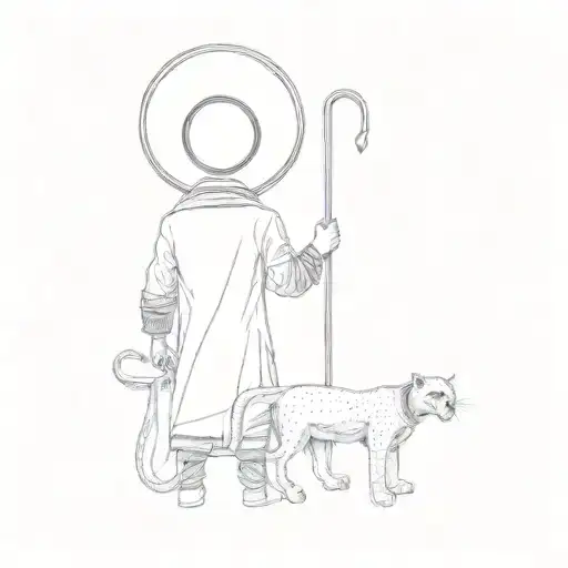 The Sheppard Is Wearing A Mexican Hat And The Panthers Are Black