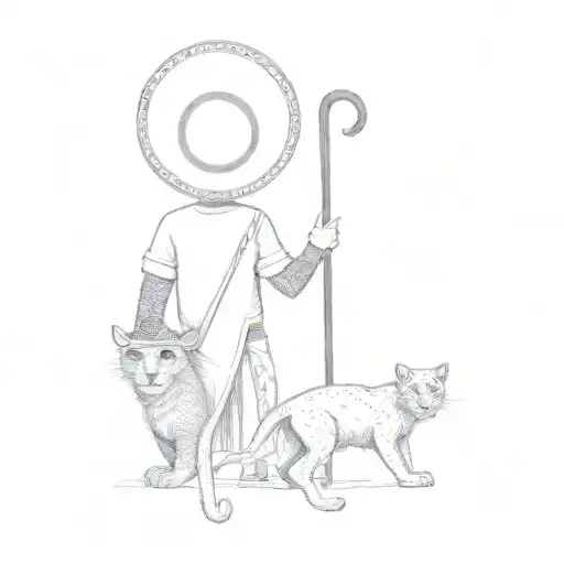 The Sheppard Is Wearing A Mexican Hat And The Panthers Are Black