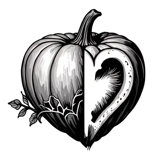 Small Heart And Half A Pumpkin Memorial