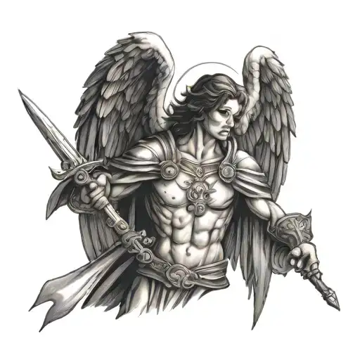 Archangel Gabriel Holding A Sword