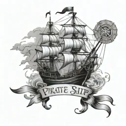 Pirate Ship Sailing With Names Jacob Caitlin Owen