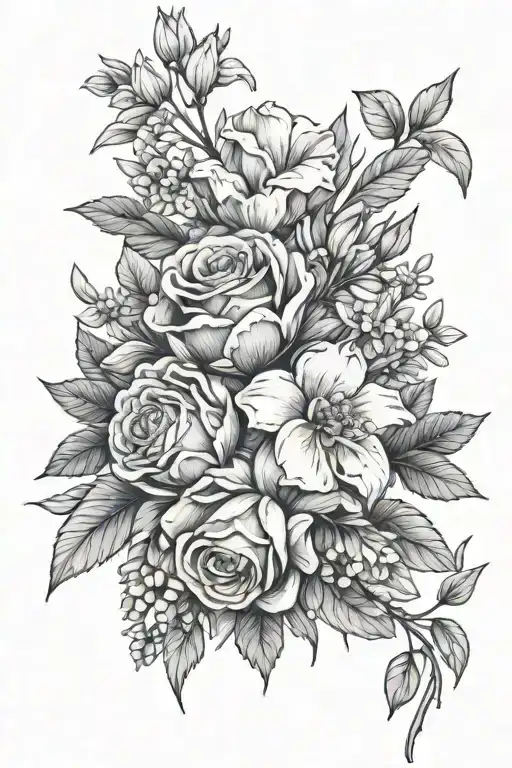 Bouquet Tied January February April October Birth Flower