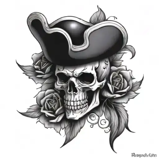 Pirate Skull With Roses