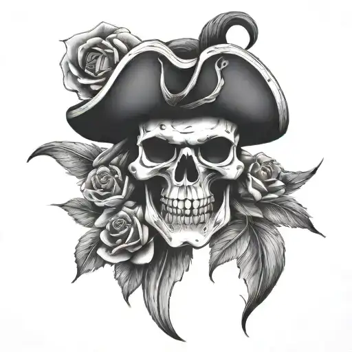 Pirate Skull With Roses