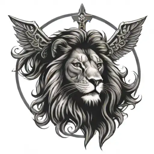 Lion With A Cross