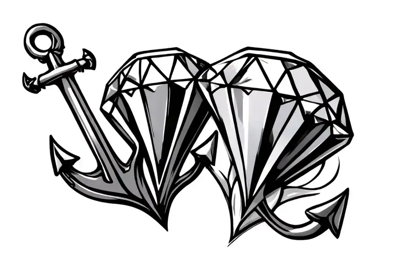 Two Dimonds And An Anchor