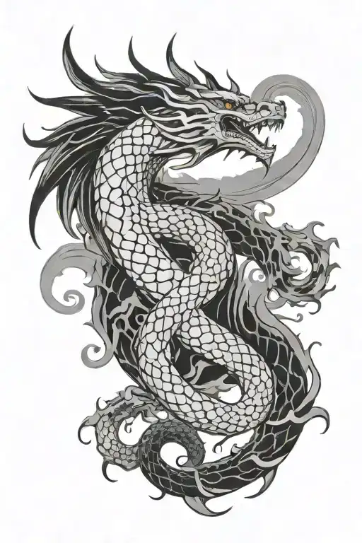 Serpentine Dragon Made Of Clouds