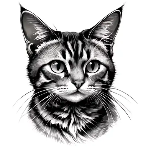 Small Outline Cat Tattoo For Back Of Upper Arm