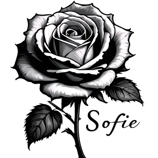 A Rose With The Name Sofie Incorporated Somehow Written