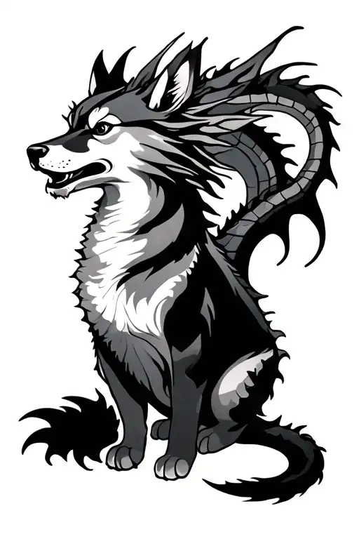 Dragon And Shiba Inu