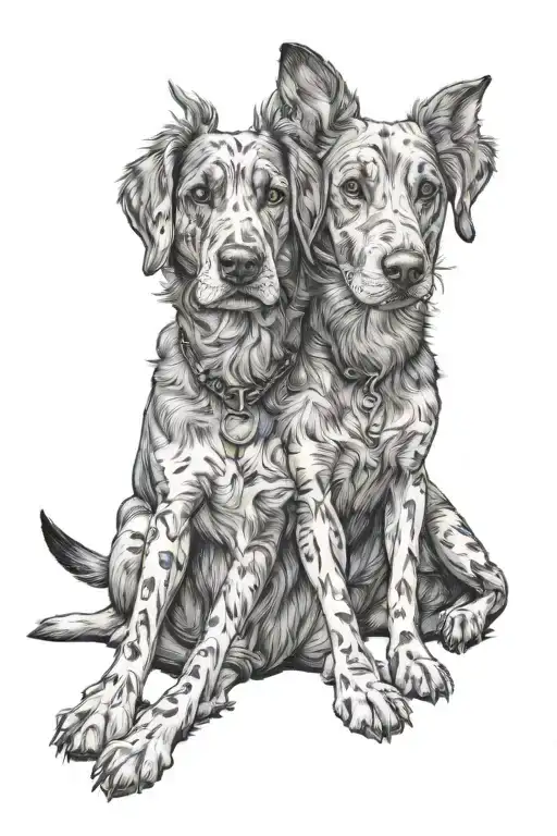 Two Dogs Sitting Background