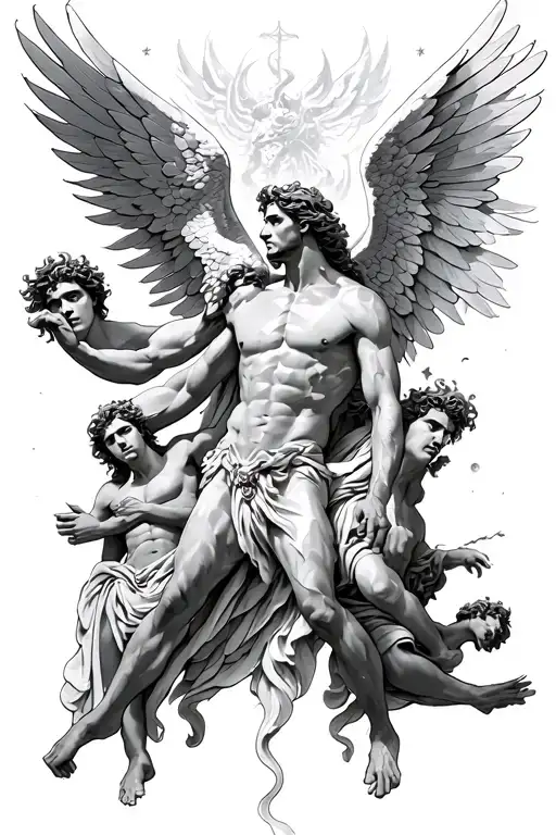 Icarus Full Back With Other Gods Olympus