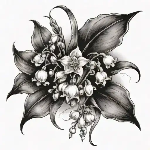 Lily Of The Valley With Daffodils And Violets Intertwined