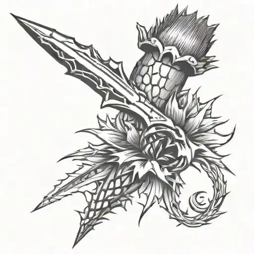 Dagger With Thistle