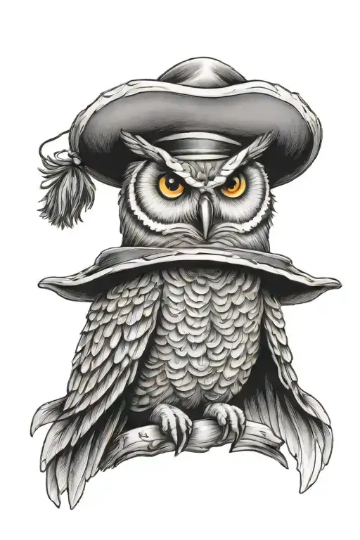 Owl With A Clown's Hat Riding