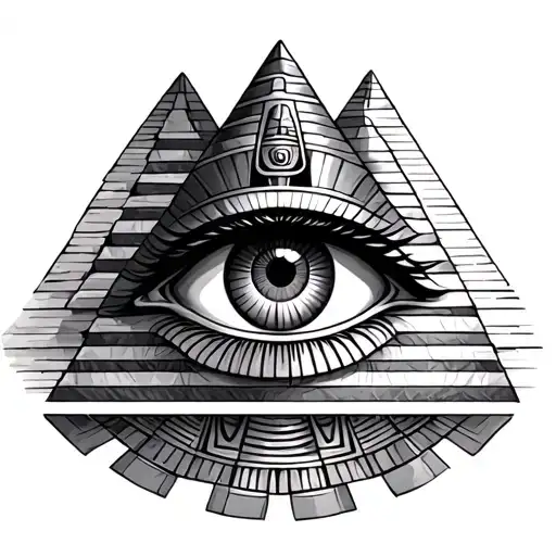 Egyptian Eye And Pyramids