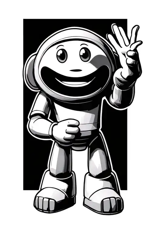 Buzzlighter From Toy Story Holding Pacmans Hand Saying Goodbye