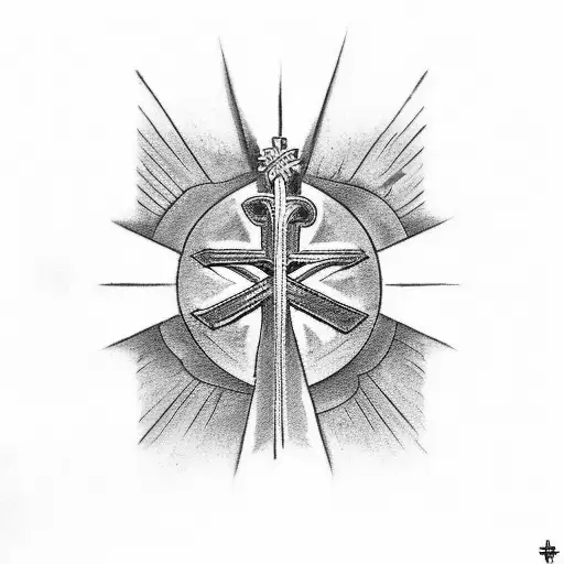 Christian Cross With Psalms 23