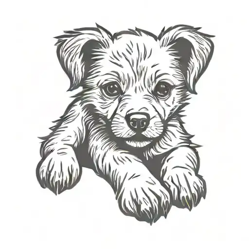 Dog Paws Minimal Linear