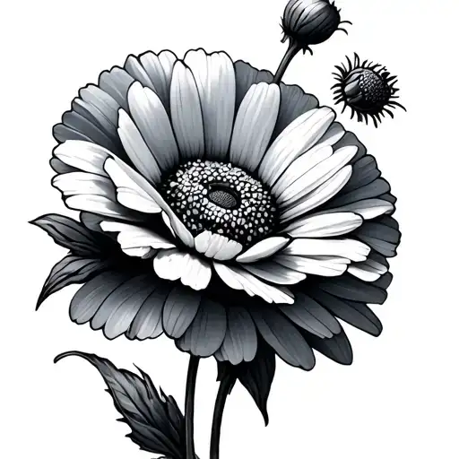 Daisy And Poppy Flowers Intertwined